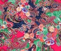 Fashion print for clothes. Seamless ethnic paisley pattern
