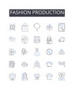 Fashion production line icons collection. Marketing, Advertising, Salesmanship, Targeting, Persuasion, Conversion Royalty Free Stock Photo