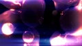 fashion purple pellucid film spheres with intensive shine - abstract 3D illustration