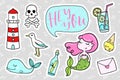 Fashion quirky cartoon doodle patch badges with cute elements
