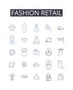 Fashion retail line icons collection. Clothing store, Apparel outlet, Style emporium, Designer boutique, Trendy market