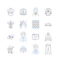 Fashion retailer line icons collection. Trendy, Stylish, Chic, Glamorous, Sustainable, Affordable, High-end vector and