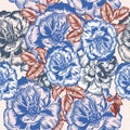 Fashion rose pattern in vintage style design