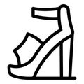 Fashion sandals heels icon outline vector. Elegant classic footwear