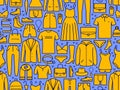 Fashion seamless background. Shopping, clothing vector illustration Royalty Free Stock Photo