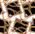 New season Seamless Pattern Golden Chains Design white Background