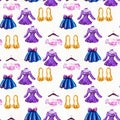 Fashion seamless pattern. Watercolor hand drawn background Royalty Free Stock Photo