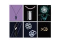 Set, accessories, brooches, pins, jewelry, fashion, magazine