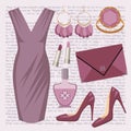 Fashion set with a dress