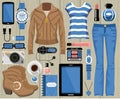 Fashion set in a style flat design.