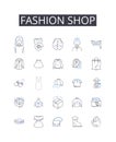 Fashion shop line icons collection. Clothing store, Style boutique, Apparel outlet, Trendy emporium, Fashion marketplace