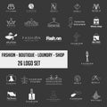 fashion shoping simple logo collection set template vector illustration icon element