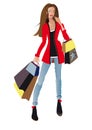 Fashion shopping girl Royalty Free Stock Photo