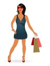 Fashion shopping girl with bag Royalty Free Stock Photo