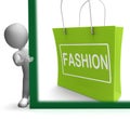 Fashion Shopping Sign Shows Fashionable Trendy And Stylish