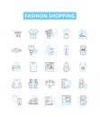 Fashion shopping vector line icons set. Clothing, Shopping, Style, Garments, Outfits, Trends, Apparel illustration Royalty Free Stock Photo