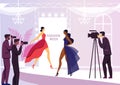 Fashion Show Reportage Flat Vector Illustration Royalty Free Stock Photo