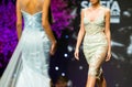 Fashion show runway beautiful flower dress Royalty Free Stock Photo