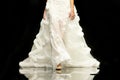 Fashion show runway beautiful wedding dress Royalty Free Stock Photo