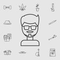 Fashion silhouette hipster style icon. Detailed set of life style icons. Premium quality graphic design. One of the collection ico