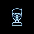 Fashion silhouette hipster style icon in neon style. One of Life style collection icon can be used for UI, UX