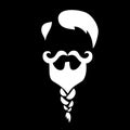 Fashion silhouette of a man with beard and mustache. Abstract hipster style portrait. Vector illustration.