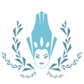 Fashion Snow Queen. Logo woman face in ice crown Royalty Free Stock Photo