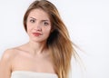 Fashion spa portrait of beautiful young blonde woman Royalty Free Stock Photo