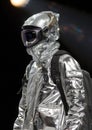 Fashion Space-themed look. Metallic and shiny materials imitate space suits or the atmosphere of other planets. Royalty Free Stock Photo