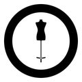 Fashion stand female torso mannequin icon black color in circle