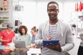 Fashion student smiling at camera Royalty Free Stock Photo