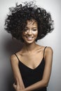 Beautiful woman with afro curls hairstyle Royalty Free Stock Photo
