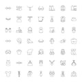 Fashion style linear icons, signs, symbols vector line illustration set Royalty Free Stock Photo