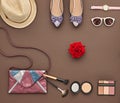 Fashion Stylish Accessory Set. Essentials Cosmetic