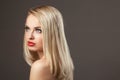 Fashion Stylish Beauty portrait of smiling beautiful blonde girl Royalty Free Stock Photo