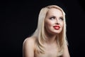 Fashion Stylish Beauty portrait of smiling beautiful blonde girl Royalty Free Stock Photo
