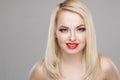 Fashion Stylish Beauty portrait of smiling beautiful blonde girl Royalty Free Stock Photo