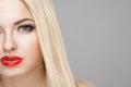 Fashion Stylish Beauty portrait of smiling beautiful blonde girl Royalty Free Stock Photo