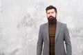 Fashion stylish guy has long beard. bearded male with trendy look. brutal hipster. male fashion and beauty. full of Royalty Free Stock Photo