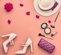 Fashion Stylish Set. Essentials Cosmetic. Minimal Royalty Free Stock Photo