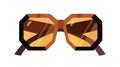 Fashion stylish sunglasses with thick frame and octagon-shaped lenses. Trendy bold sun glasses. Oversized large summer
