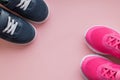 Fashion stylish textile kid's shoe. teen's footwear with laces empty space for text.Fashion stylish sport shoes for Royalty Free Stock Photo