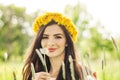 Fashion Summer Model Girl with Long Blowing Hair Royalty Free Stock Photo