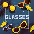 Fashion sunglasses store catalog cover vector illustration
