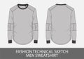 Fashion technical sketch men sweatshirt Royalty Free Stock Photo