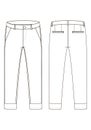 Fashion technical sketch of pants with cuffs in vector graphic Royalty Free Stock Photo