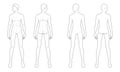 Fashion template of standing men. Royalty Free Stock Photo