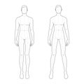 Fashion template of standing men. Royalty Free Stock Photo