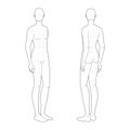 Fashion template of standing men. Royalty Free Stock Photo