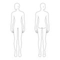 Fashion template of standing men. Royalty Free Stock Photo